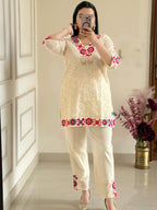 Premium cotton schiffli cord set