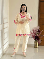 Premium cotton schiffli cord set