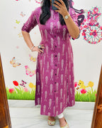 Women trendy cotton aline kurti pant set