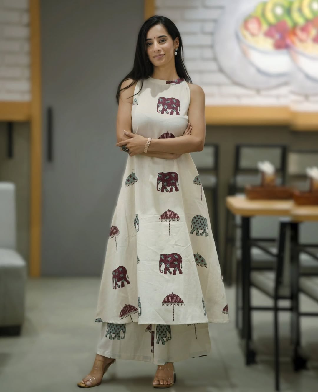 Elephant March/Floral Melody Cotton Co-ord Set