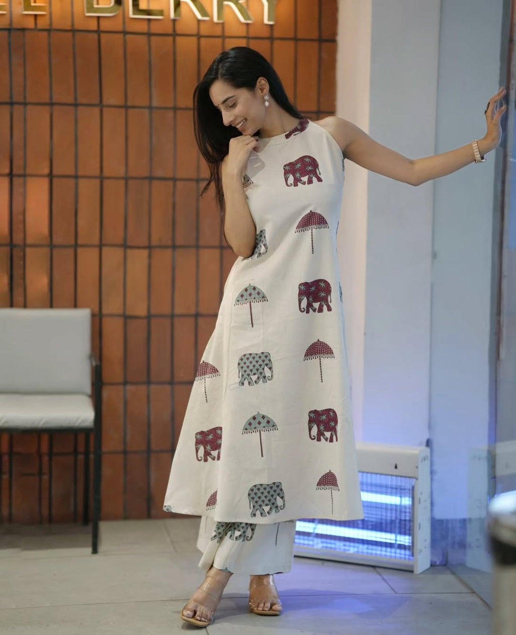 Elephant March/Floral Melody Cotton Co-ord Set