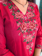 Elegant Mustard Yellow Embroidered Kurta Pant Set for Women