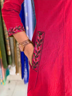 Elegant Mustard Yellow Embroidered Kurta Pant Set for Women