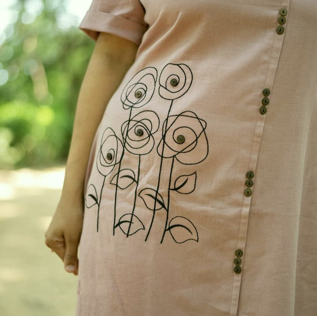 Women front button style  aline kurta set