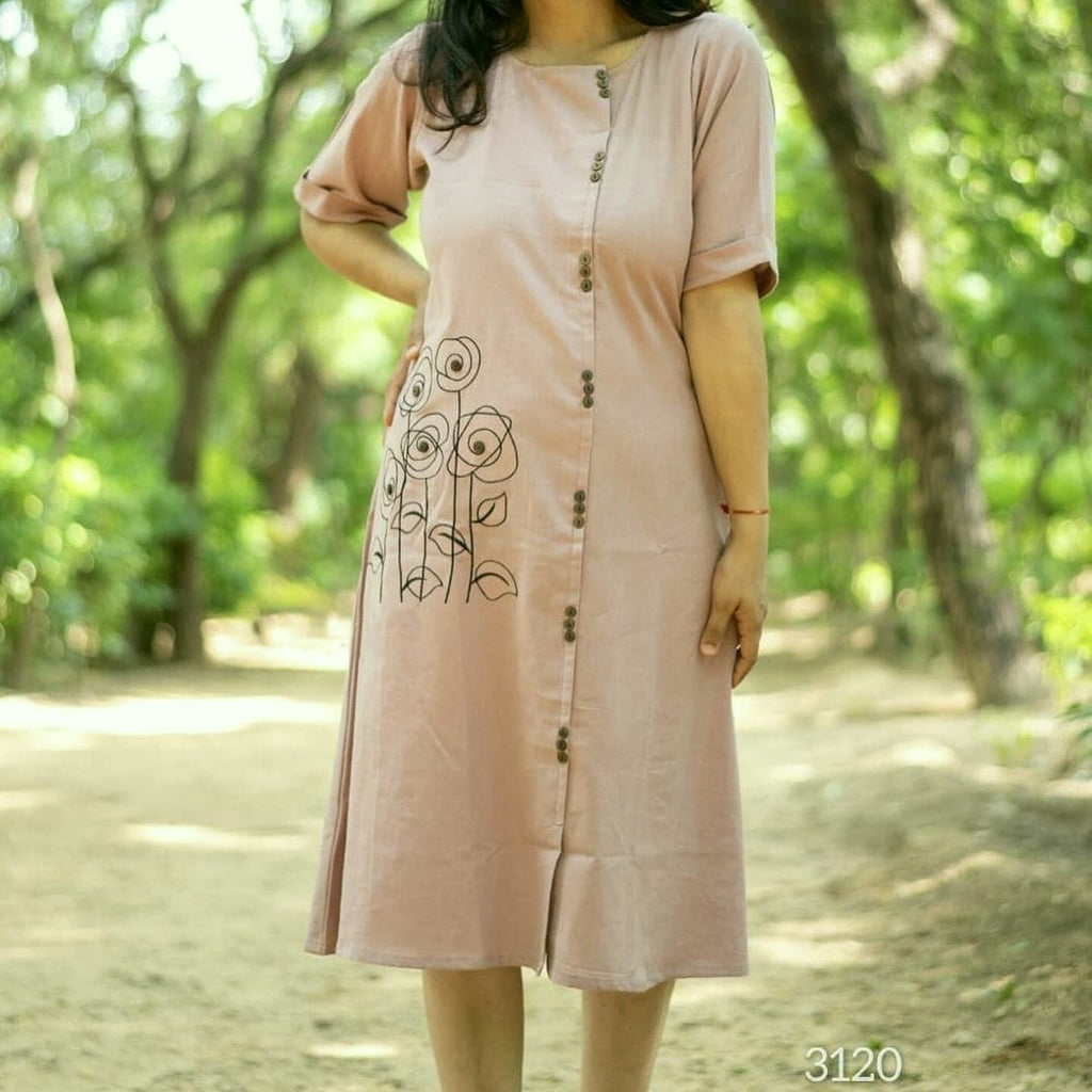Women front button style  aline kurta set
