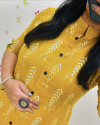 Women trendy cotton aline kurti pant set