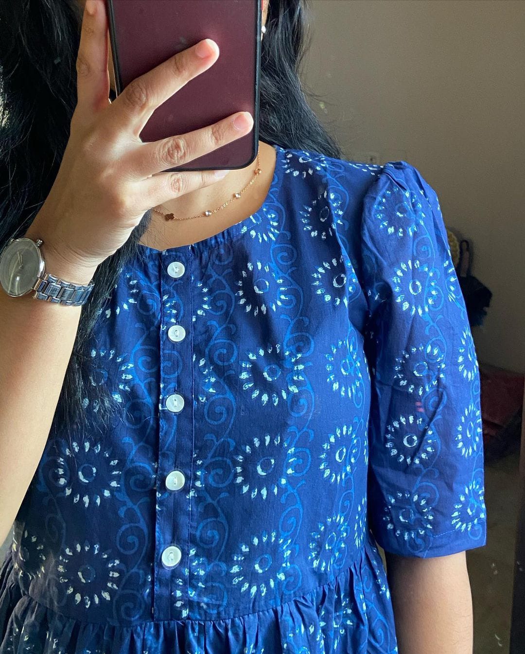 Women printed aline button style kurta set