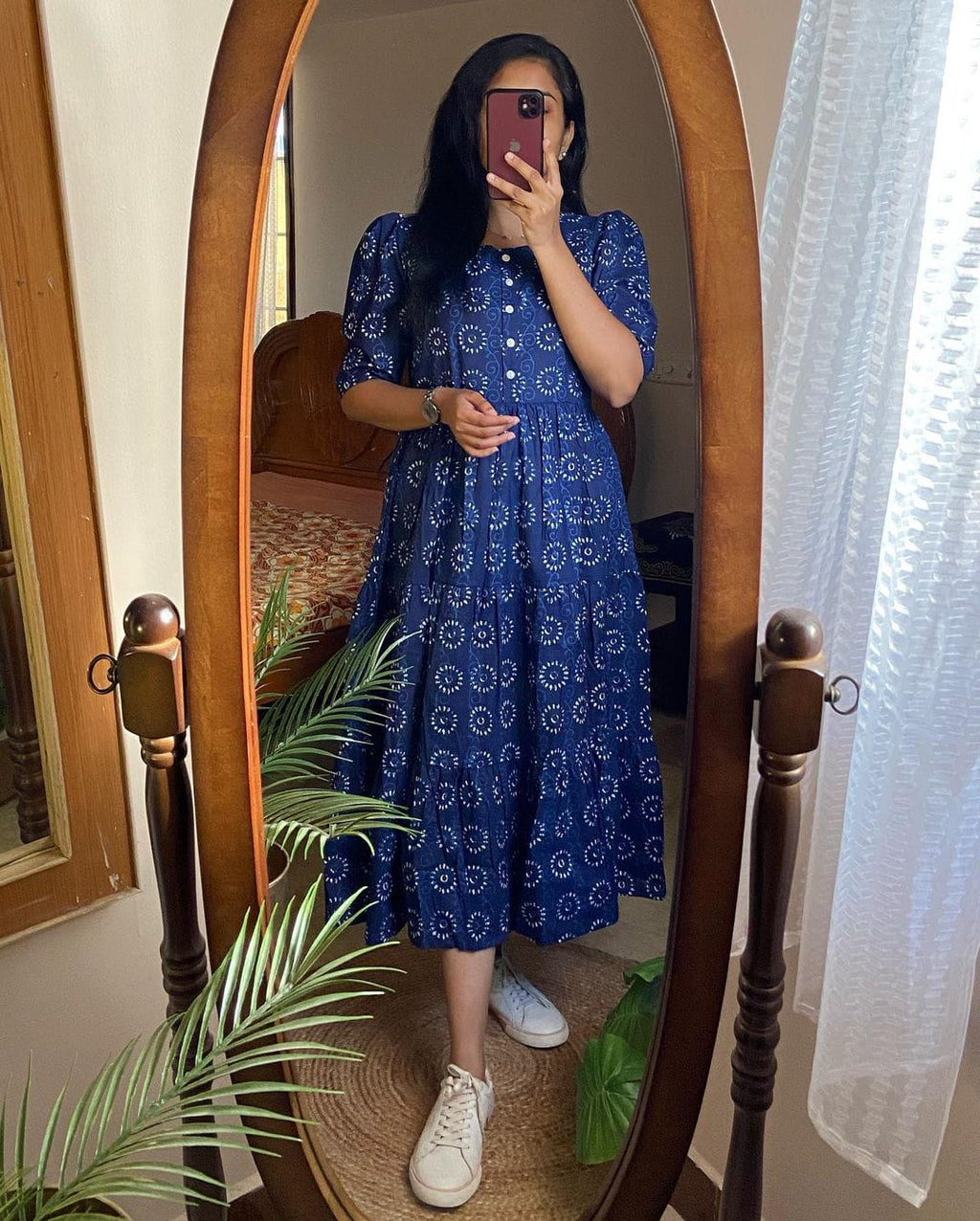 Women printed aline button style kurta set