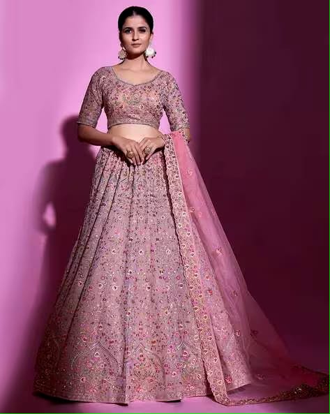 Floral Pattern Lehenga Choli Set
