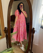 Beautiful jaipuri Prints Cotton middy Gown