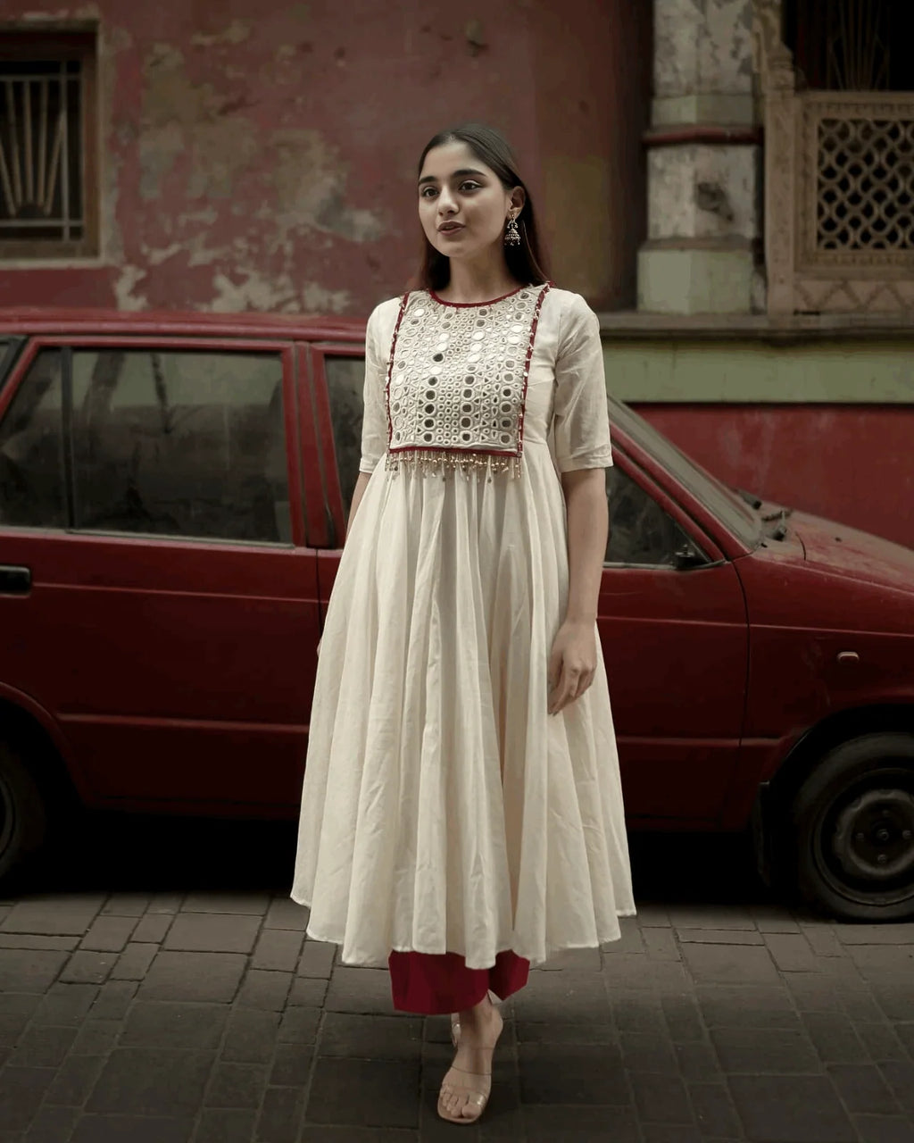 Chandra shashi anarkali kurta pant set
