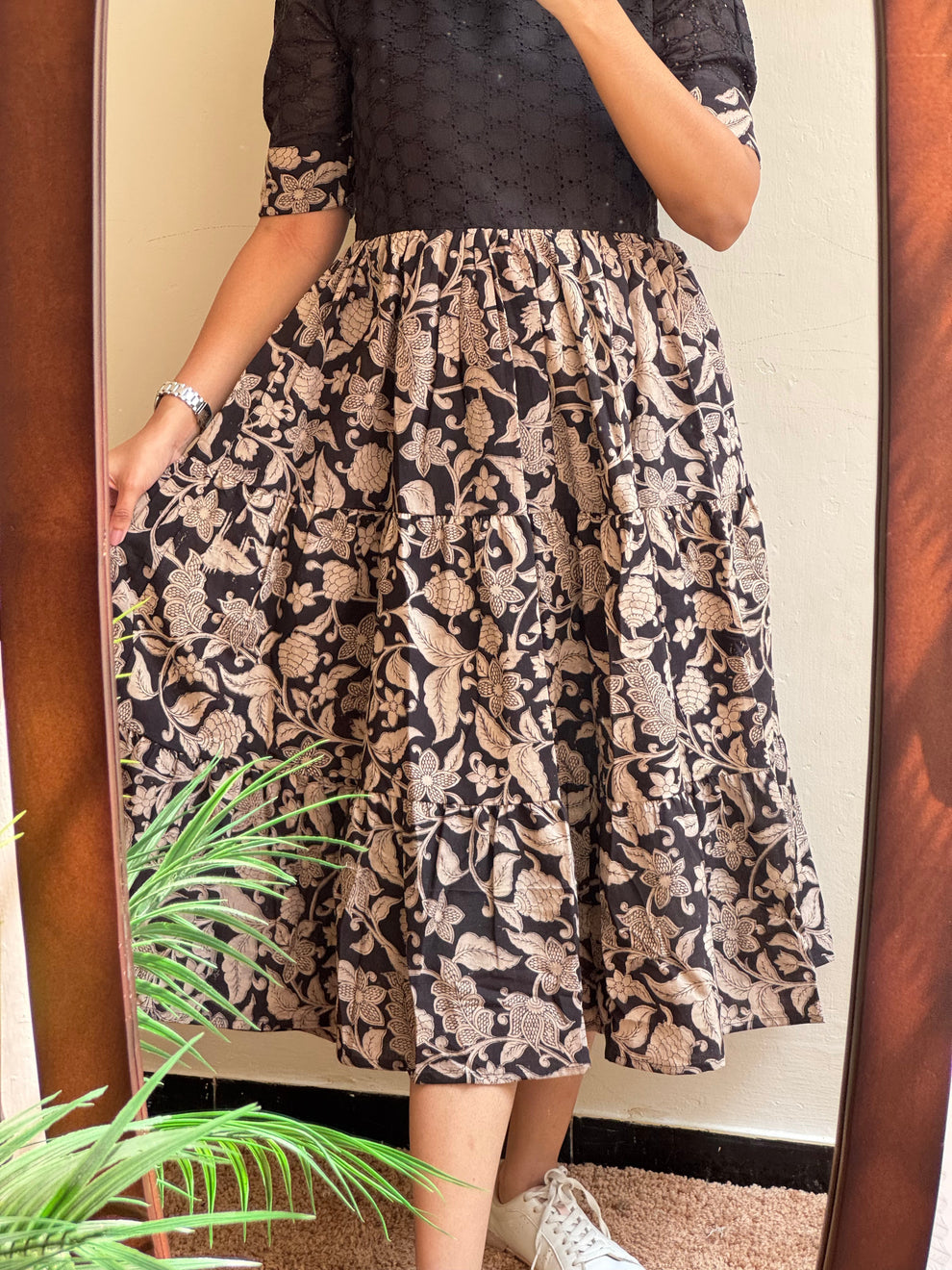 KalaVastra - cotton hakoba with pure original kalamkari pattern dress