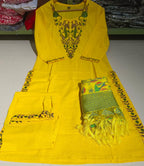 Embroidered Kurta Pant With Madhubani Dupatta Set