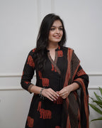 Beautiful Black Traditional Kurta Sets With Dupatta
