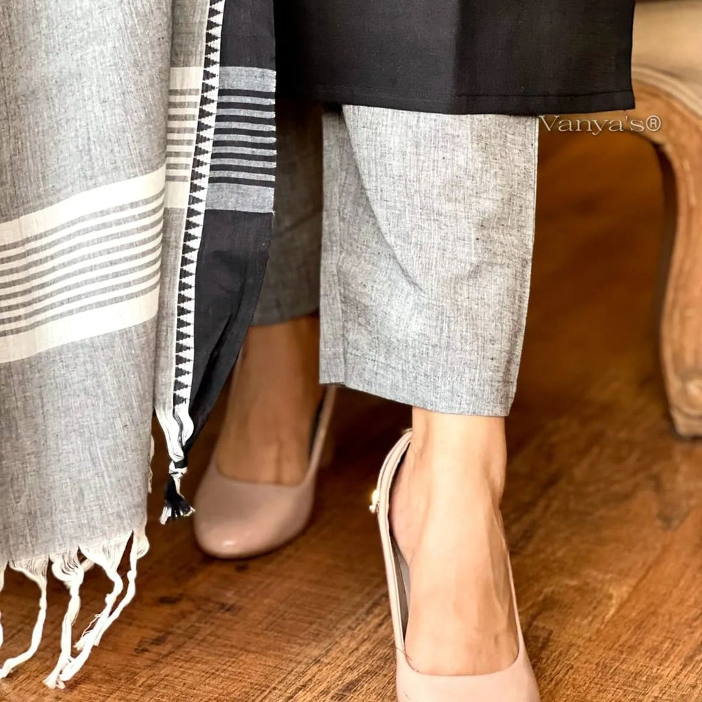 south cotton kurta and south cotton pant paired with south cotton duppata