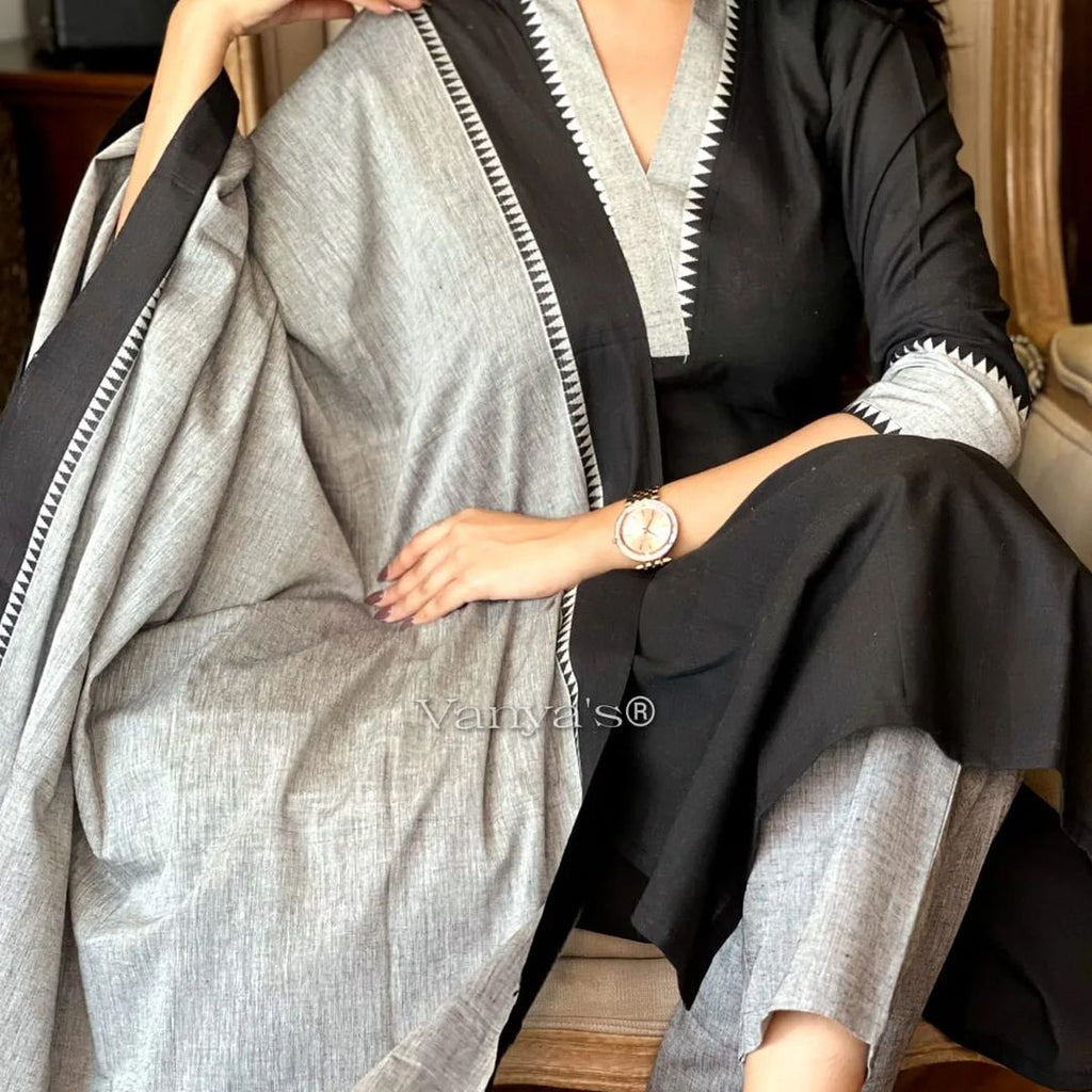 south cotton kurta and south cotton pant paired with south cotton duppata