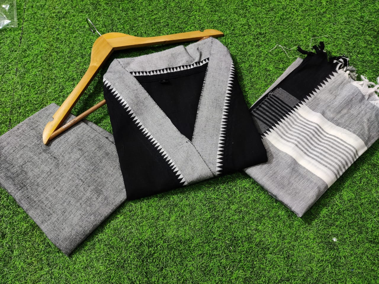 south cotton kurta and south cotton pant paired with south cotton duppata