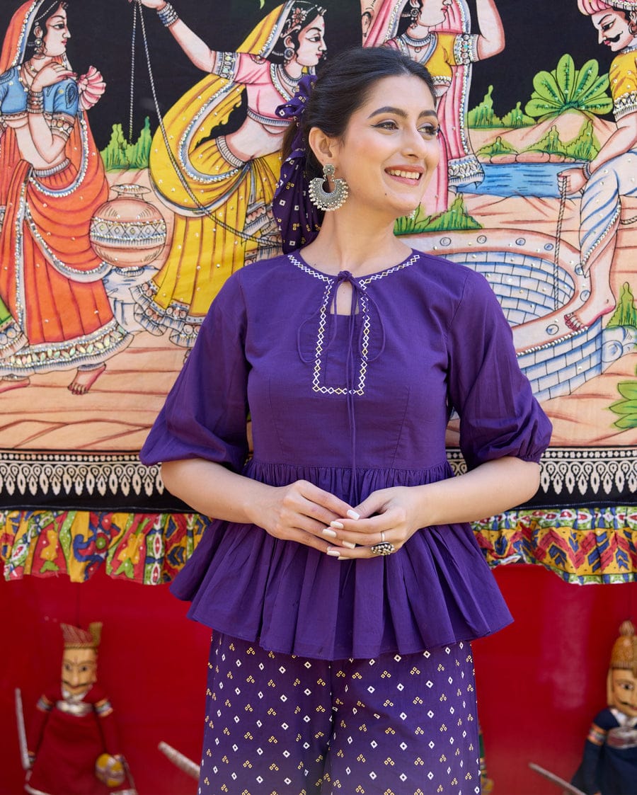 Cotton Kurti Plaza Set