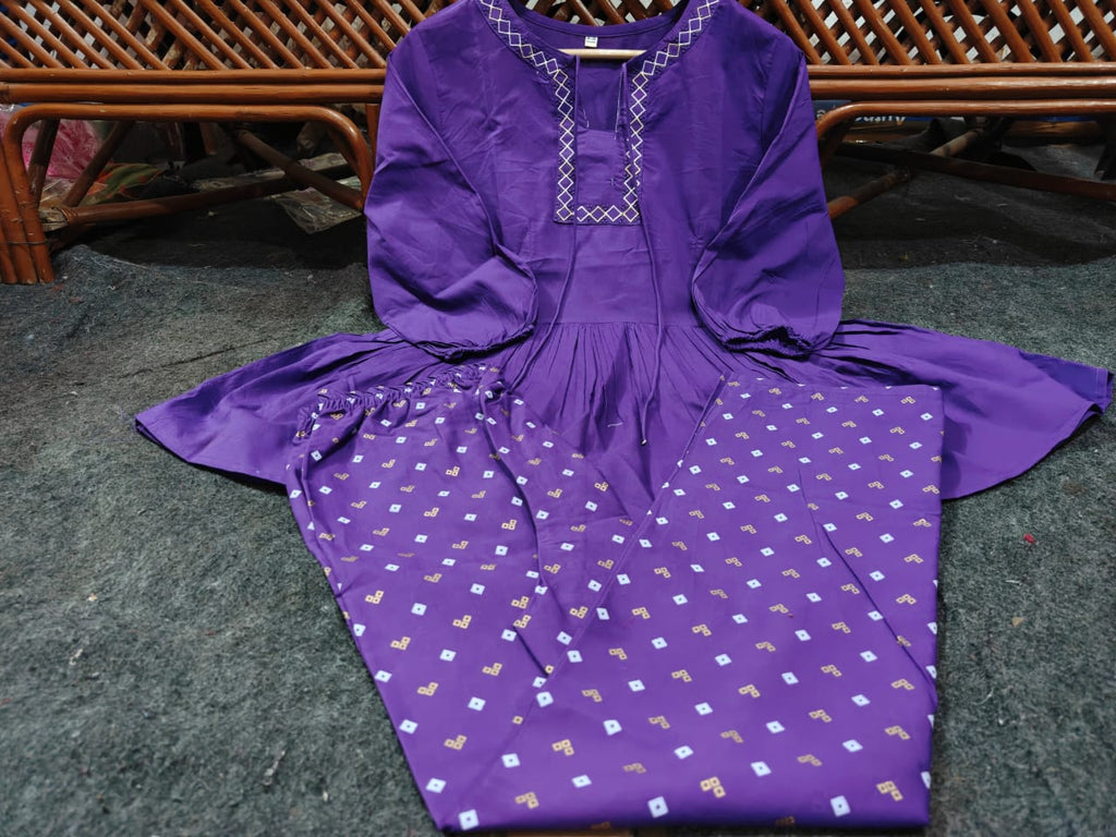 Cotton Kurti Plaza Set