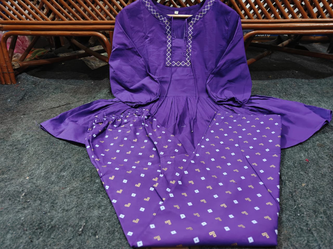 Cotton Kurti Plaza Set