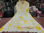 Beautiful Yellow Floral Printed Aline Cotton Co-ords