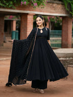 Kaajal mohini black Anarkali Set with Dupatta