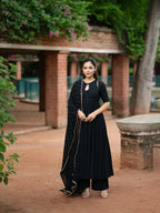 Kaajal mohini black Anarkali Set with Dupatta