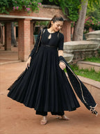 Kaajal mohini black Anarkali Set with Dupatta