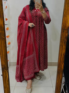Anarkali kurta pant or dupatta set with original mirror work